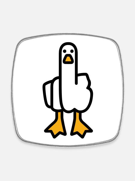 Statement Goose - Square fridge magnet - white
