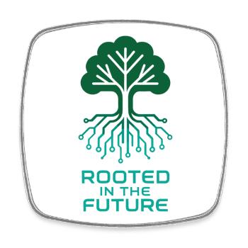 Digital tree for a sustainable future - Square fridge magnet - white - Front