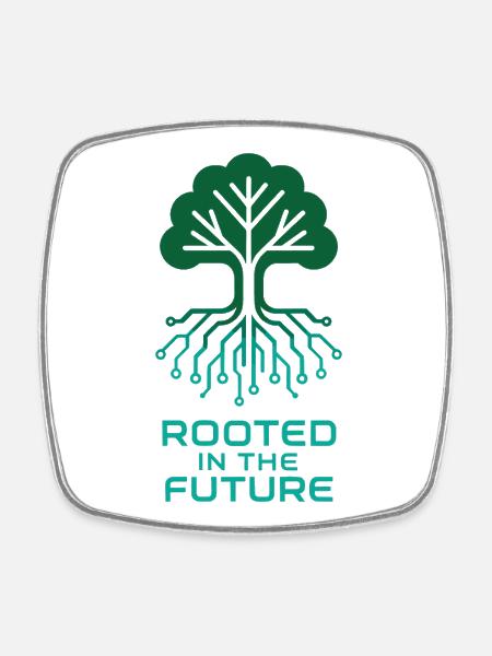 Digital tree for a sustainable future - Square fridge magnet - white
