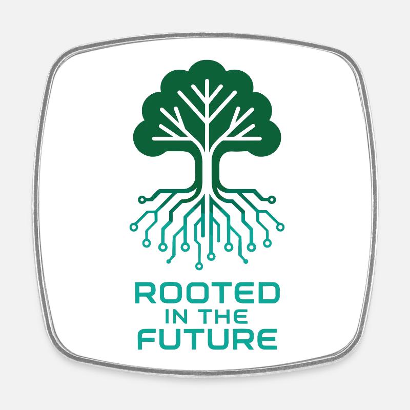 Digital tree for a sustainable future - Square fridge magnet - white