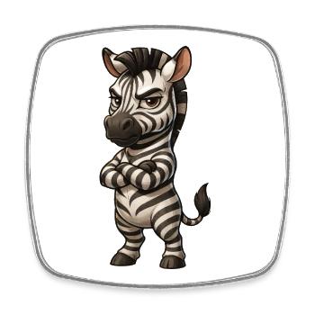 Cooles Zebra gelassen Comic verschränkte Arme  - Viereckiger Kühlschrankmagnet - Weiß - Vorne
