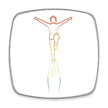 Dessin de pom-pom girl vintage - Magnet carré - blanc - Devant