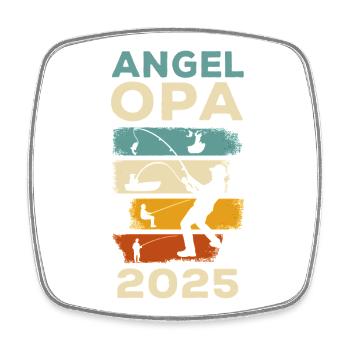 Pension 2025 Retraité Pêche Pension Pêcheur - Magnet carré - blanc - Devant