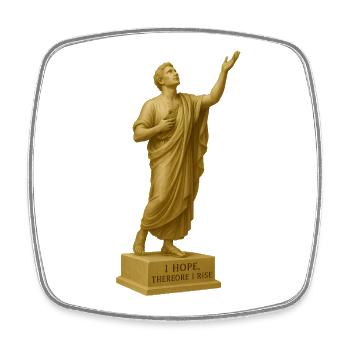 Majestätische Götterstatue mit Hoffnungsmotiv - Viereckiger Kühlschrankmagnet - Weiß - Vorne