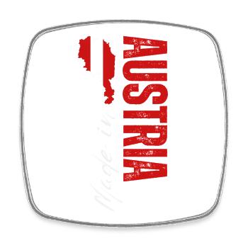 Made in Austria, vertical design - Square fridge magnet - white - Front