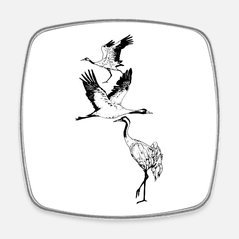 CRANES - Square fridge magnet - white