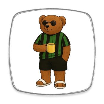 Green-black Bear - Square fridge magnet - white - Front