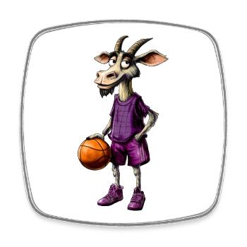 Ziegen Basketball / Basketballspieler Ziege - Viereckiger Kühlschrankmagnet - Weiß - Vorne