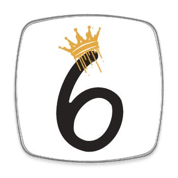 6 - Square fridge magnet - white - Front