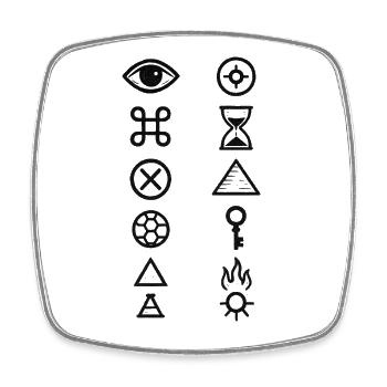 Avi Collection – Mystic Columns - Viereckiger Kühlschrankmagnet - Weiß - Vorne