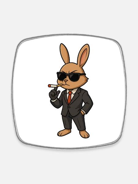 Top G Toni Bunny - Square fridge magnet - white