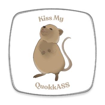 Kiss My QuokkASS – Funny Quokka Shirt - Square fridge magnet - white - Front