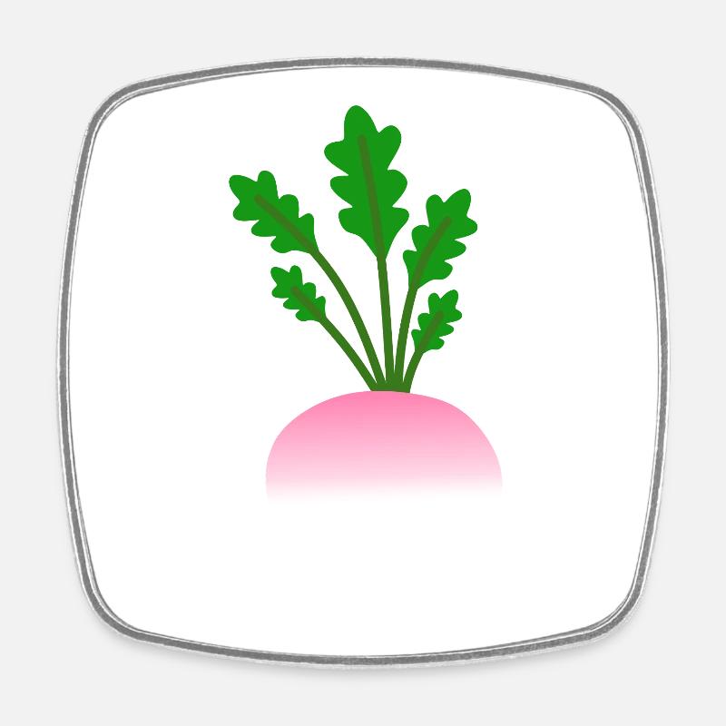 Minimalistic Turnip Botanical Illustration - Square fridge magnet - white
