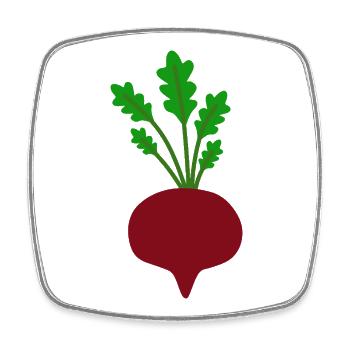 Vibrant Beetroot Leaf Illustration - Square fridge magnet - white - Front