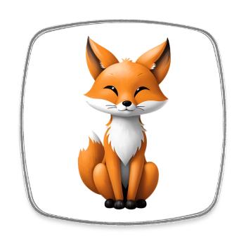 Niedliche Fuchs Illustration - Viereckiger Kühlschrankmagnet - Weiß - Vorne