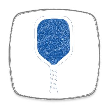 Raquette de pickleball - Magnet carré - blanc - Devant