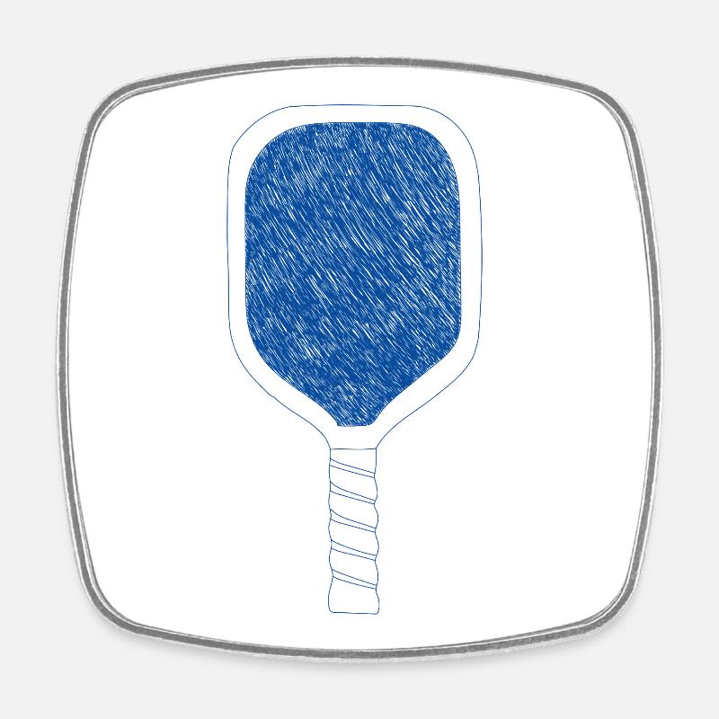 Pickleball-Schläger - Viereckiger Kühlschrankmagnet - Weiß