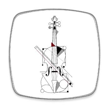 violon - Magnet carré - blanc - Devant