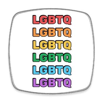 Regenbogen-LGBTQ - Viereckiger Kühlschrankmagnet - Weiß - Vorne