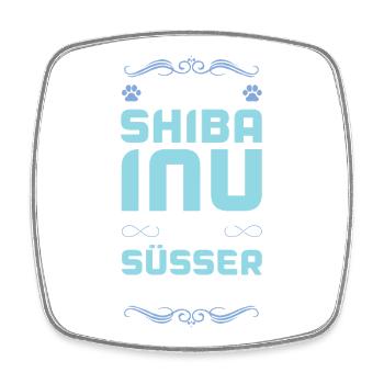 shiba inu hund spruch - Viereckiger Kühlschrankmagnet - Weiß - Vorne