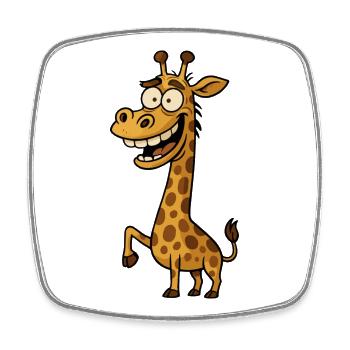 Conception de bande dessinée drôle de girafe - Magnet carré - blanc - Devant