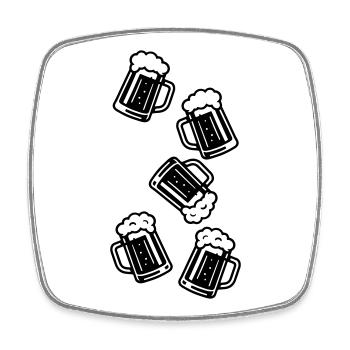 verre à bière chope à bière chope icône - Magnet carré - blanc - Devant