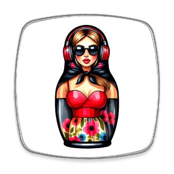 Russian Matryoshka Music Russia Russian - Square fridge magnet - white - Front