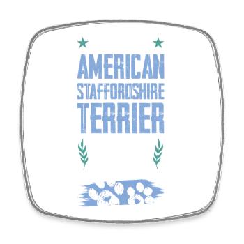 Staffordshire Terrier Dogs Dad - Square fridge magnet - white - Front