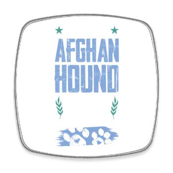 Chien de chasse afghan Chiens Papa - Magnet carré - blanc - Devant