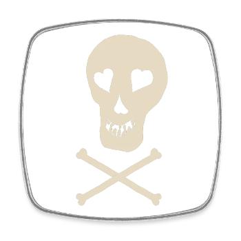 Skull with bones - Square fridge magnet - white - Front