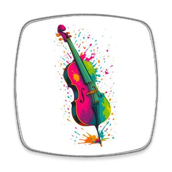 Cello Splash - Viereckiger Kühlschrankmagnet - Weiß - Vorne