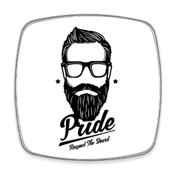 Bart - Respecter la barbe - Magnet carré - blanc - Devant