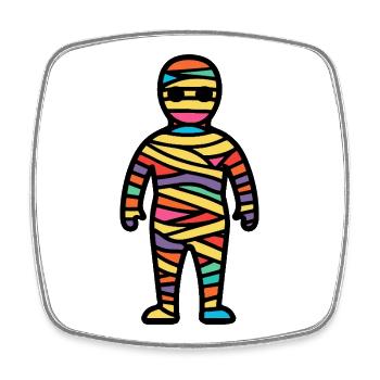 Mumie Halloween Comic Lustig - Viereckiger Kühlschrankmagnet - Weiß - Vorne