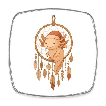 Weihnachts Axolotl – Traumfänger Design - Viereckiger Kühlschrankmagnet - Weiß - Vorne