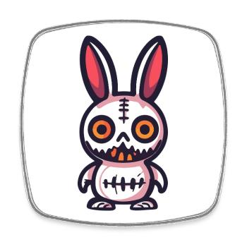 Lapin Halloween Bande dessinée Drôle - Magnet carré - blanc - Devant