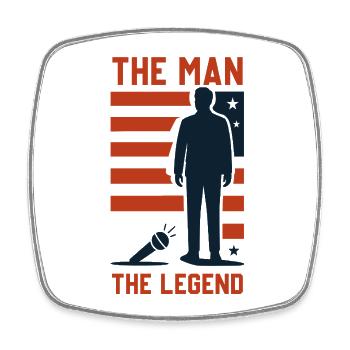 L’homme qui est la légende - Magnet carré - blanc - Devant
