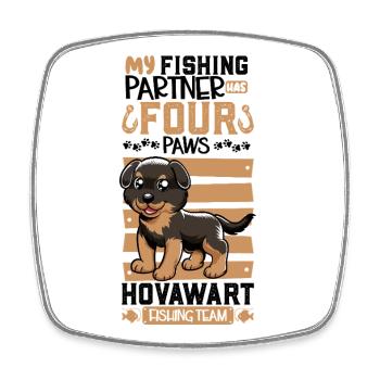 Fishing and Huntaway - Square fridge magnet - white - Front