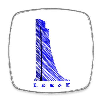 Laboe Naval Memorial – Modern Line Art Design - Square fridge magnet - white - Front