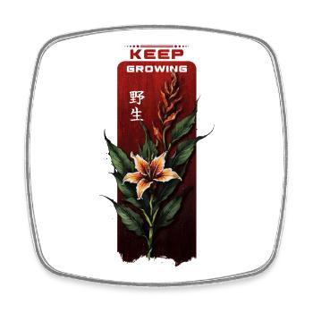 Continuez à cultiver des fleurs sur la plaque rouge - Magnet carré - blanc - Devant