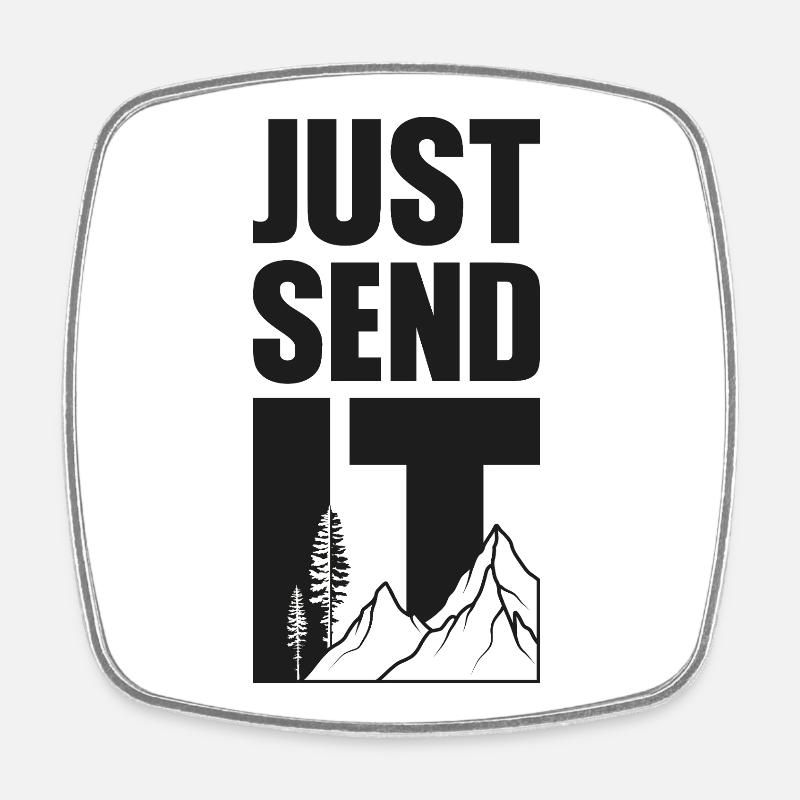 Just Send It - Black - Viereckiger Kühlschrankmagnet - Weiß