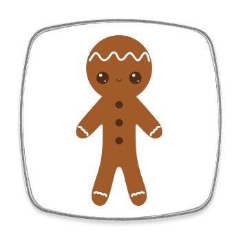 Gingerbread Character with Icing Details - Square fridge magnet - white - Front
