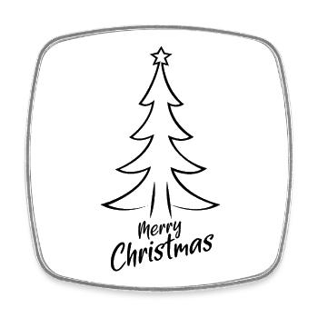 Minimalistische Tanne Merry Christmas - Viereckiger Kühlschrankmagnet - Weiß - Vorne