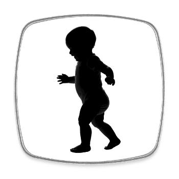 Baby - Cooles Silhouetten-Logo - Viereckiger Kühlschrankmagnet - Weiß - Vorne