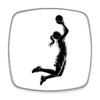 Damen Basketball Dunk - Cooles Silhouette Logo - Viereckiger Kühlschrankmagnet - Weiß - Vorne