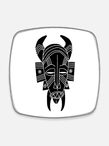Démon noir africain - Magnet carré - blanc