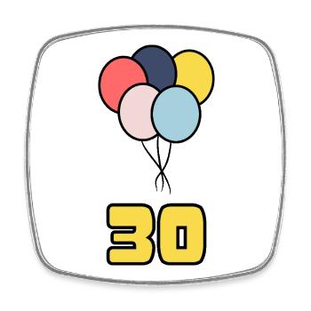 30. 30 YEARS. 30th ANNIVERSARY. 30 YEARS ANNIVERSARY. - Square fridge magnet - white - Front