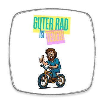 Good Wheel Expensive - Bicycle Humor Comic - Square fridge magnet - white - Front