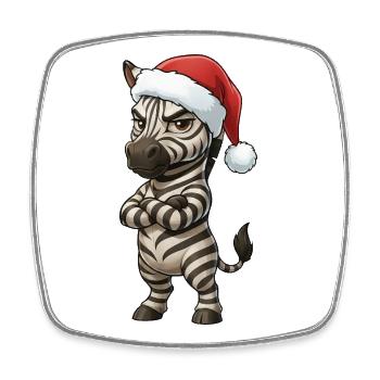 Annoyed Zebra Christmas Hat Grumpy Christmas - Square fridge magnet - white - Front