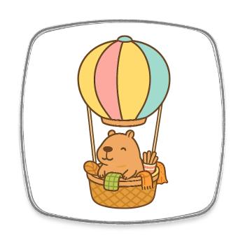 Capybara im Heißluftballon – süß & entspannt 🎈 - Viereckiger Kühlschrankmagnet - Weiß - Vorne