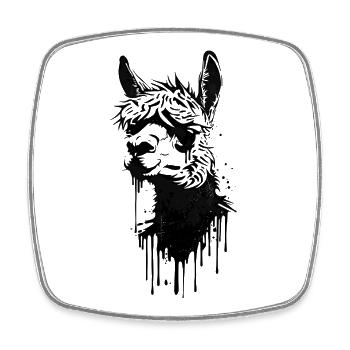 Graffiti Lama - Urban Street Art Tier - Viereckiger Kühlschrankmagnet - Weiß - Vorne